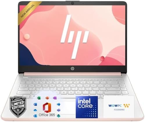 HP 14 inch Laptop for Everyday Use, Intel N150 CPU, 4GB RAM, 128GB SSD, 1TB Cloud Storage, Long Battery Life, Windows 11 with Microsoft 365