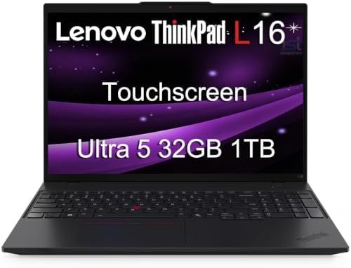 Lenovo ThinkPad L16, 16″ Touchscreen, Ultra 5 225U, 32GB DDR5, 1TB SSD | Premium E16 Business Laptop AI PC, FHD+ Anti-Glare, > Ultra 7 155U, 2x Thunderbolt 4, Numeric Keypad, IR Webcam, Win 11 Pro