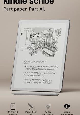 Amazon Kindle Scribe 32GB (newest model) — 11” paper-like display with front light — One notebook to replace them all — Write in notebooks, documents, and books. Includes Premium Pen – Graphite